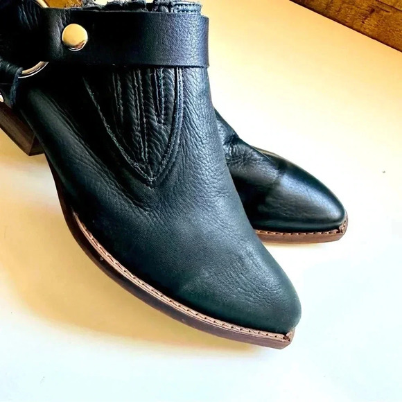 NWOT Anthropologie Birds Of Flight Black Leather Harness Boots - Picture 6 of 8